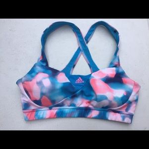 Adidas Padded Cross Back Sports Bra Multi Color